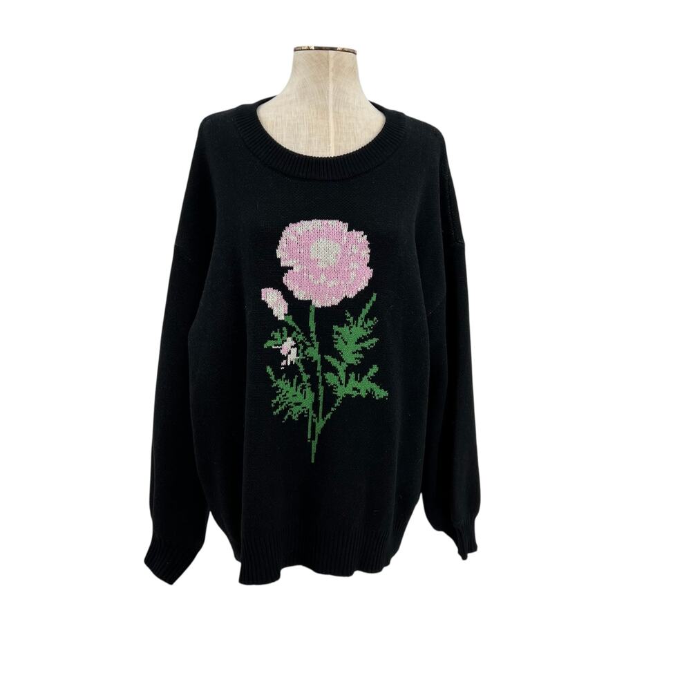 Girl Dangerous Marigold Oversized Sweater Black Knit Size Medium Large